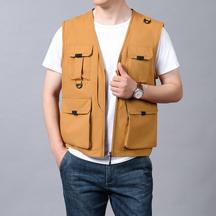 Cross-Border New Vest Men's Outdoor Leisure Photography Fishing Multi-Pocket Large Size Work Vest Mountaineering Vest Men