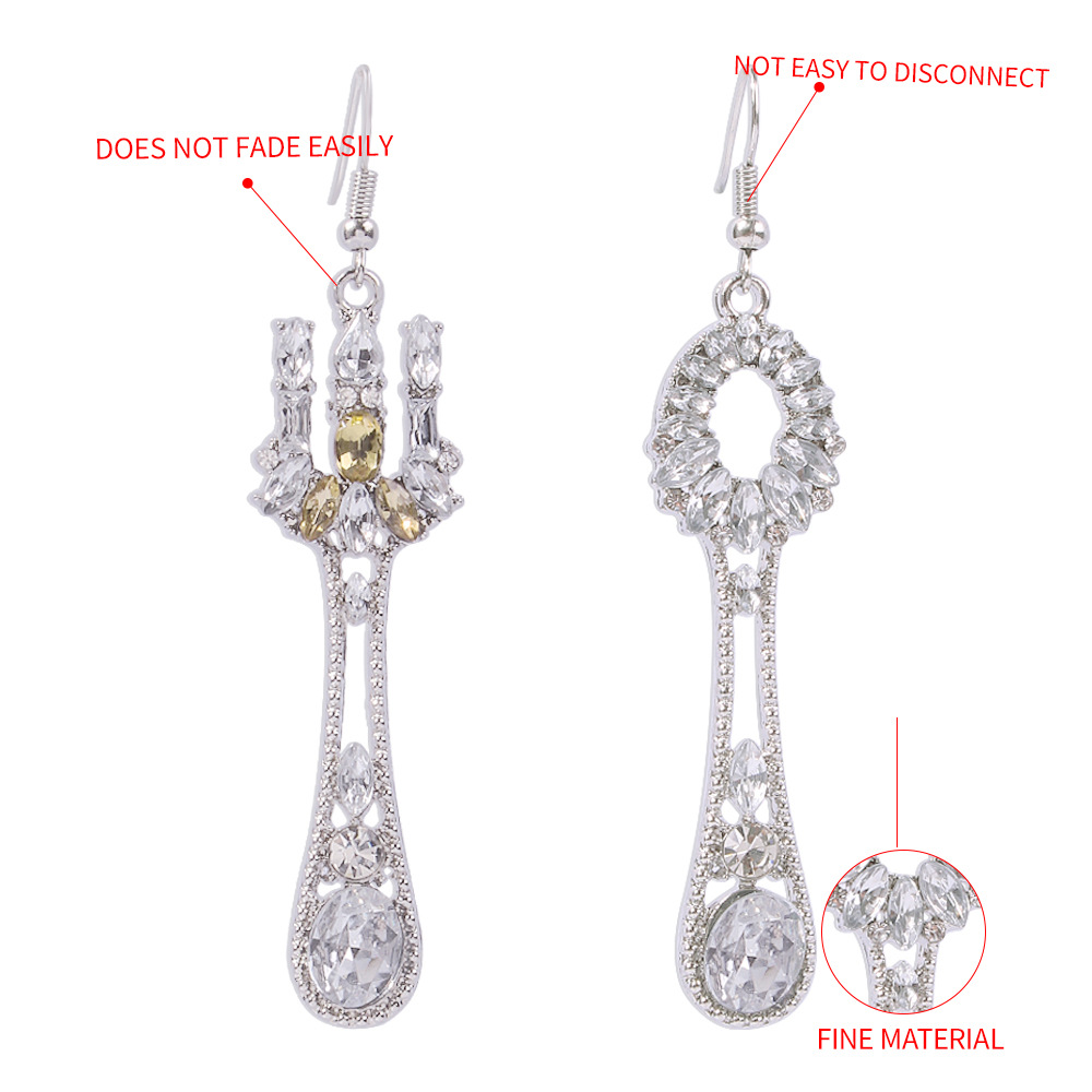 Pendientes De Vajilla De Diamantes De Aleación De Moda display picture 15