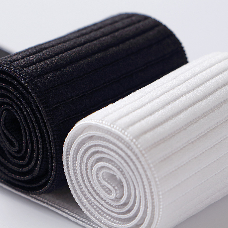 黑白4cm柔软贴肤内衣服眼罩弹力带尼龙坦克纹毛面高弹加厚松紧带