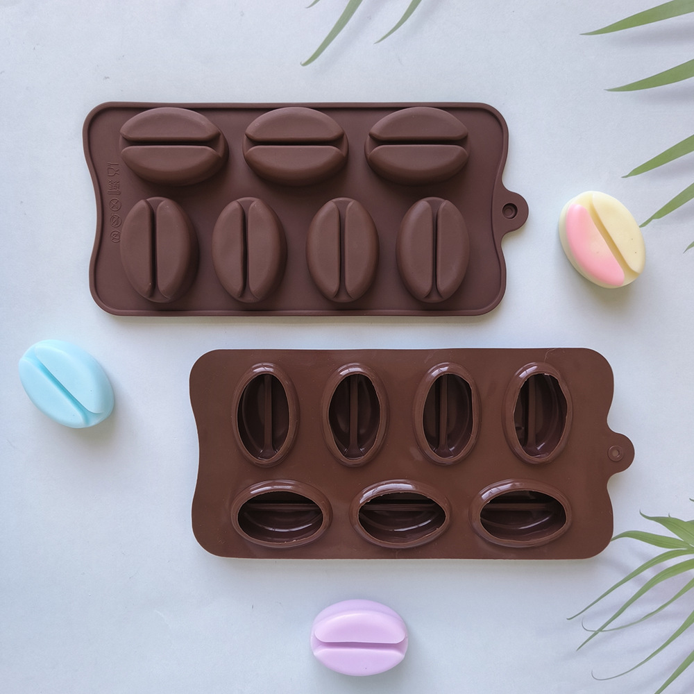 7 granos de café de chocolate 218 moldes de silicona 3D bandeja de hielo galletas dulces utensilios de cocina para hornear