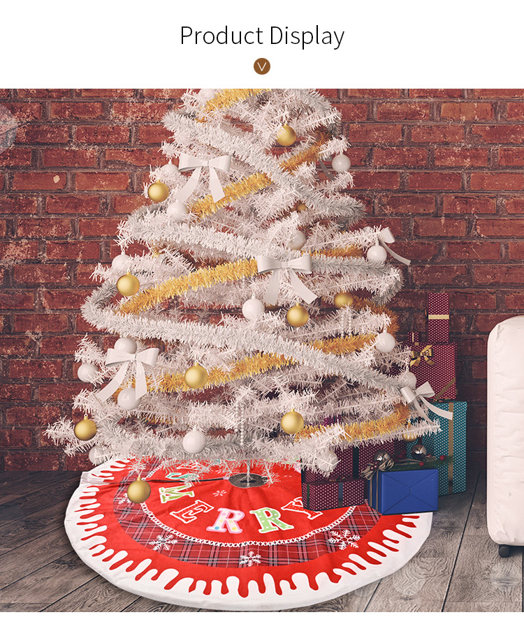 Christmas New Christmas Decoration Christmas Tree Dress Christmas Plaid Snowflake English Tree Dress Christmas Tree Bottom Decoration_voghion.com