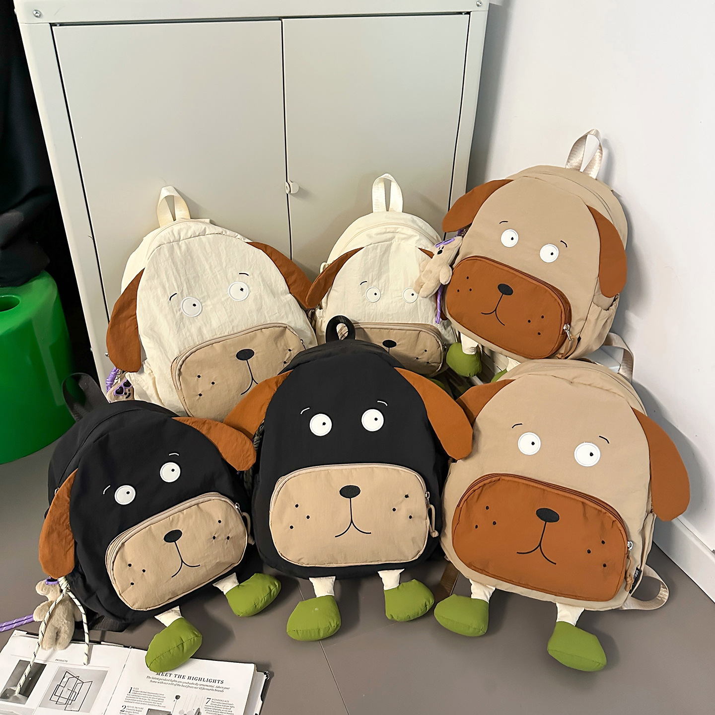 Mochila creativa transfronteriza en forma de perro, nueva moda coreana de alto valor, mochila de dama, mochila de dibujos animados de gran capacidad