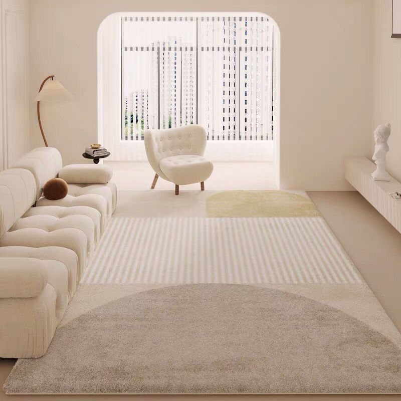 Alfombra de estilo crema para la sala de estar 2024 nueva manta de mesa de té de lujo ligera se puede limpiar color cálido tapete de dormitorio grueso