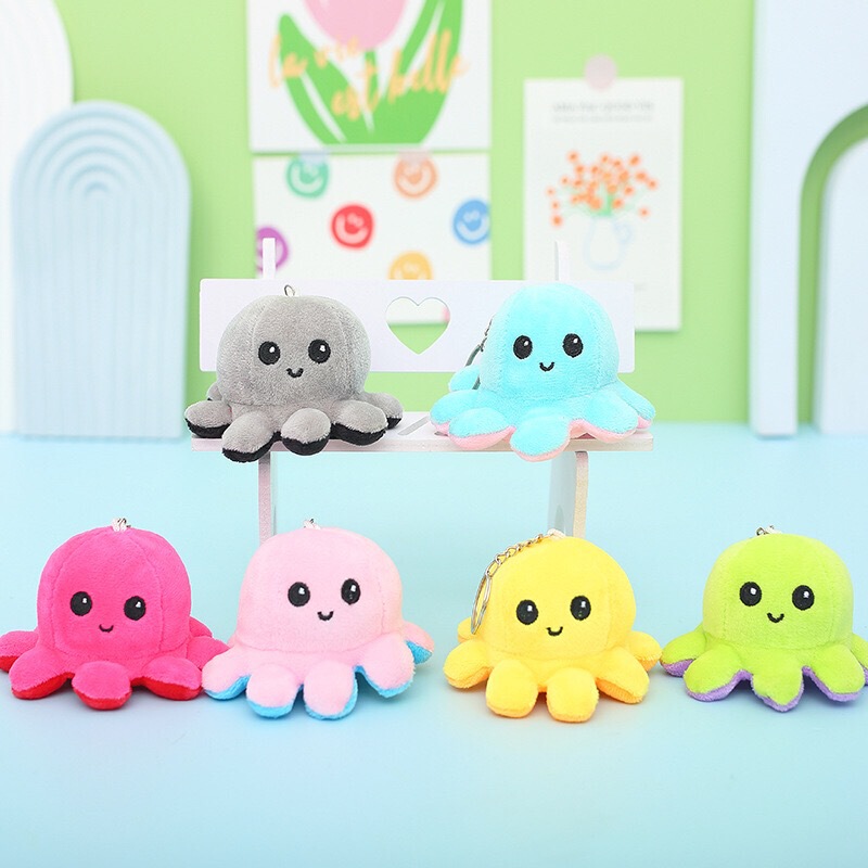 Cross-Border Popular Flip-Up Octopus Plush Toy Cute Double-Sided Angry Octopus Doll Wholesale