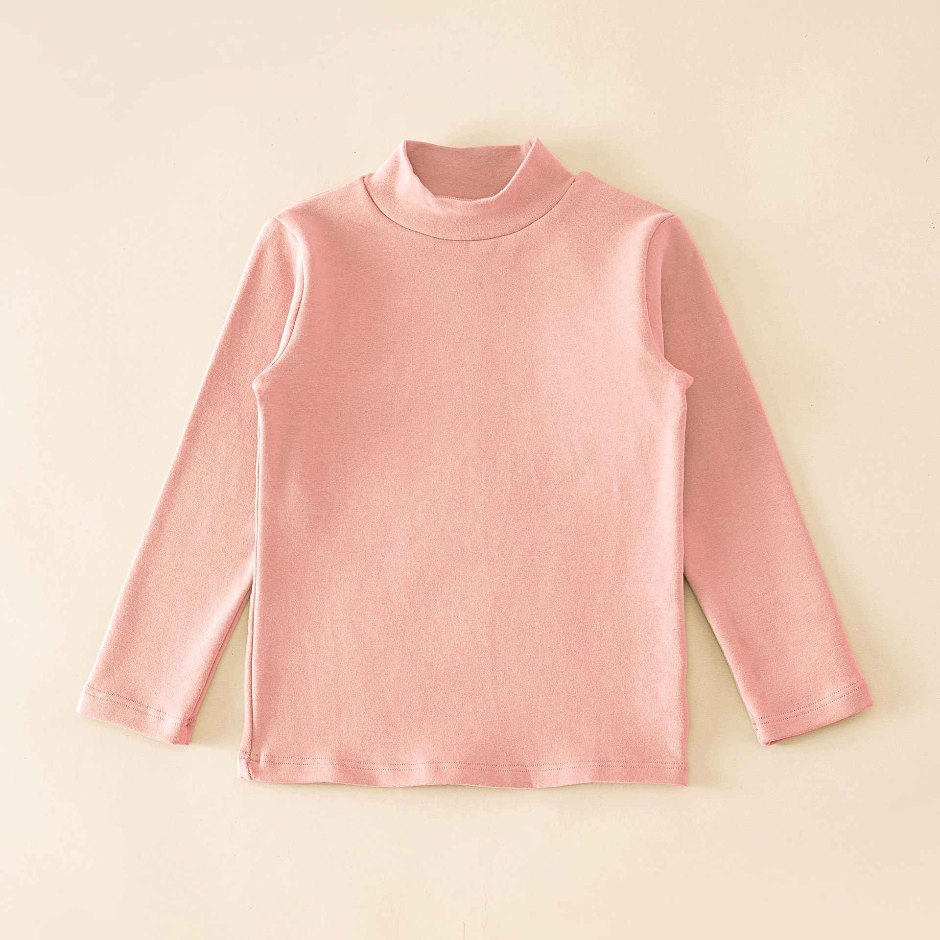Camiseta térmica de otoño e invierno para niños, ropa infantil clase A, camisa de otoño para niños, camiseta interior de cuello medio alto de color liso para niñas.