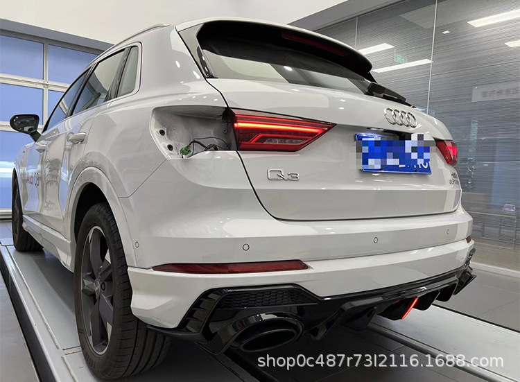 For Audi Q3 modified RSQ3 rear lip tail throat double outlet tail lip exhaust 2019-2023 sports special SUV