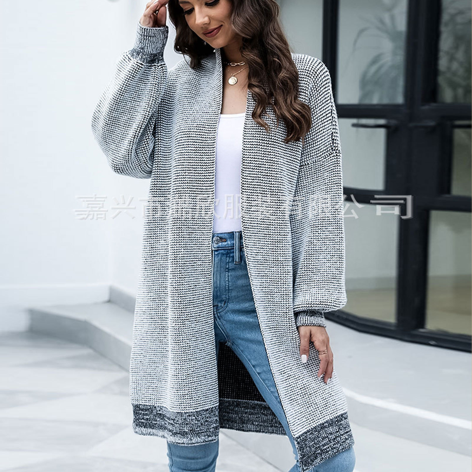 European and American wish cross-border Amazon autumn and winter new coat foreign trade women's mid-length casual versatile knitted cardigan
