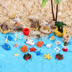 微景観ビーチ海景水槽小置物城八爪魚樹脂造景装飾品