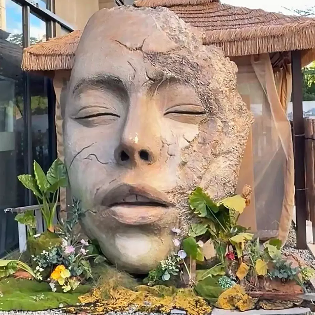 厂家定制泡沫巨型人脸雕塑3d人体假人模型浮雕门头摆件创意摆件