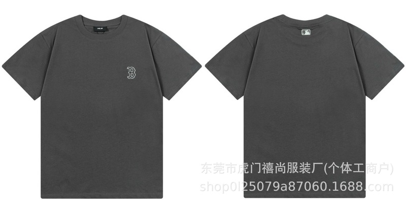 クロスボーダー25ss刺繍MLB春夏全面プリントロゴ半袖男女兼用ゆったりカジュアルTシャツ純綿快適|undefined
