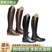 秋冬新品低跟长筒靴高品质女骑士靴子跨境爆款后拉链男女大码长靴