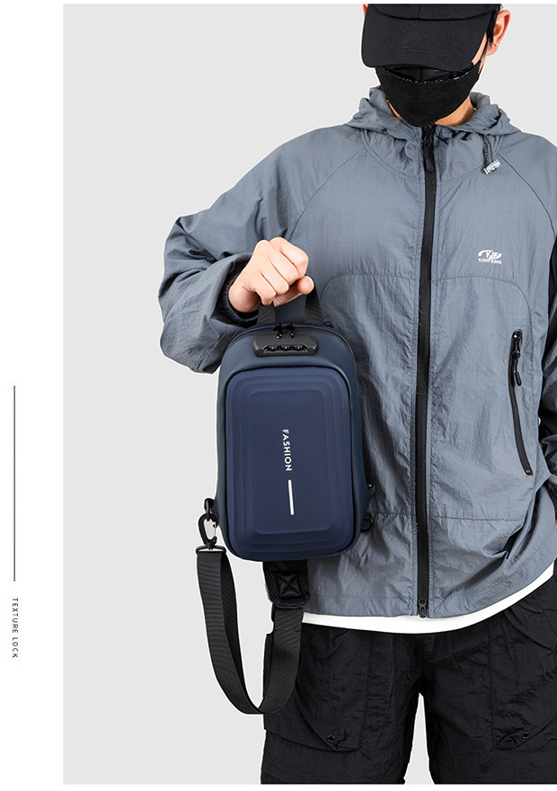 2024 Spring Sports chest backpacks, cross-border wholesale USB charging port bags, men's crossbody bags, fashionable single-shoulder bags undefined