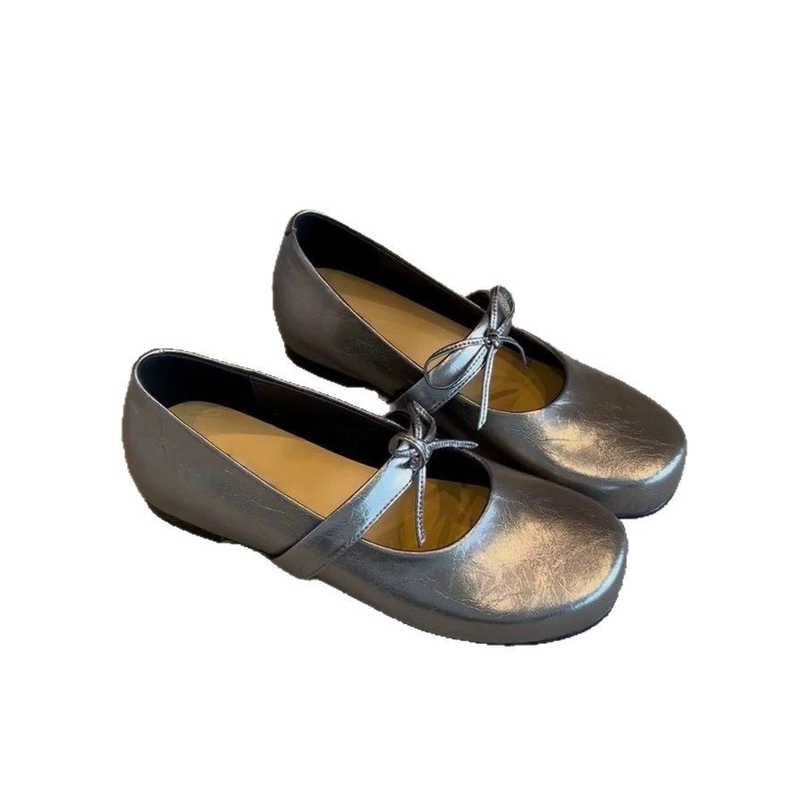 2025 New Niche Artistic Style Soft Leather Flat Mary Jane For Women European Station Round Toe Retro Elegant Single_vogvips.com