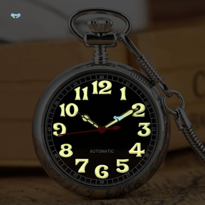Механические автоматические карманные часы со светящимся циферблатом и циферблатом