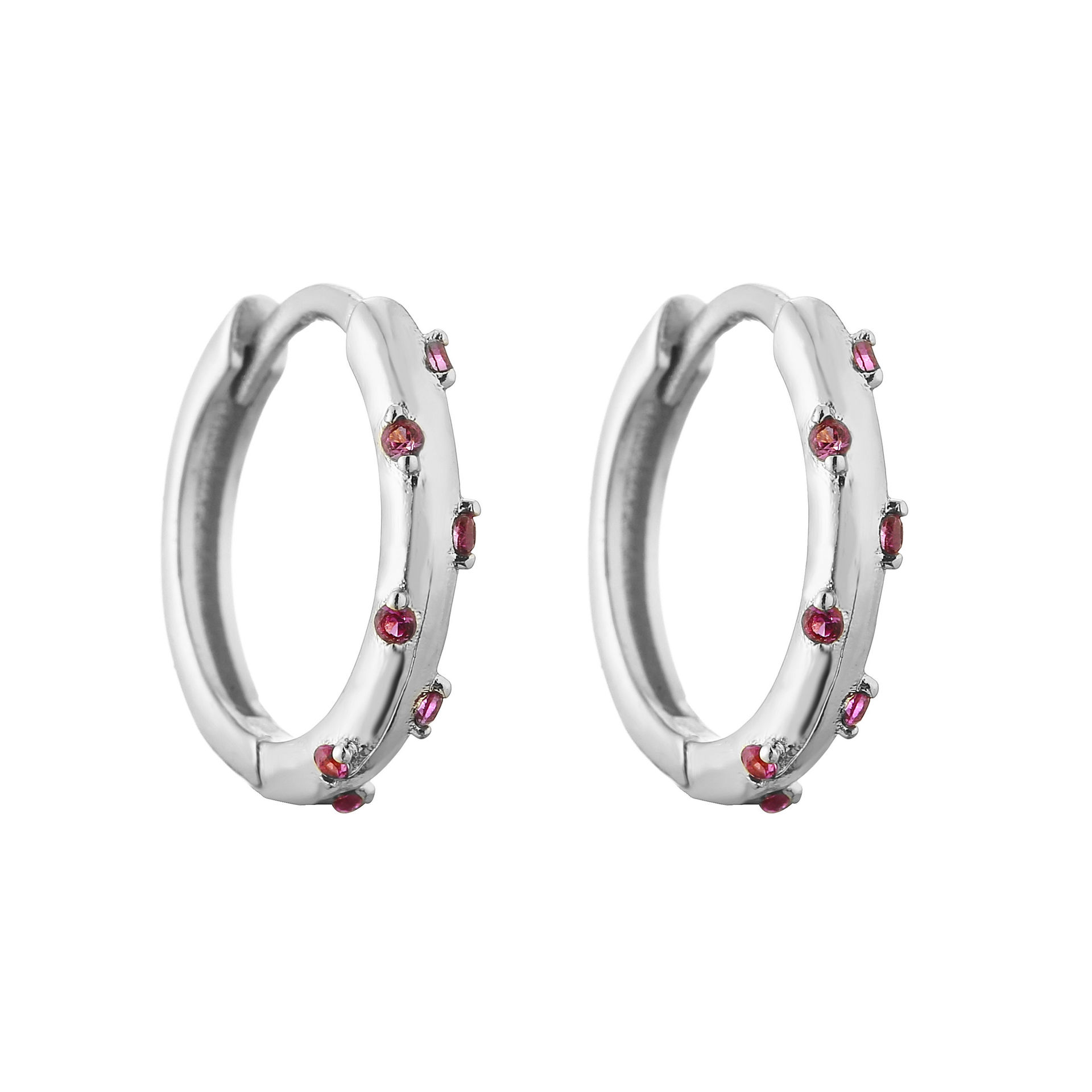 1 Paire Style Simple Cercle Incruster Le Cuivre Zircon Des Boucles D'oreilles display picture 5