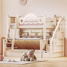 全实木樱桃木上下铺双人公主床高低床多功能大人上下铺两层儿童床