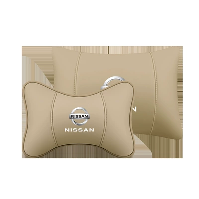Pillow, Nissan Teana, Qashqai, Juke, Headrest - full-leather-1-headrest-1-waist-pillow-beige-nissan-standard
