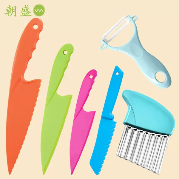 Children's Plastic Fruit Knife, Vegetable Cutting Knife, Potato Wave Knife, French Fries Cutting Potato Grids Knife, Ceramic Peeling Knife, Fruit Planer