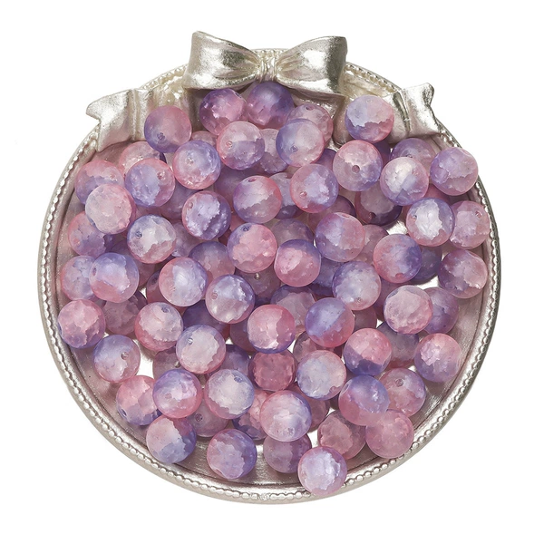 10mm glazed matte beads-pink blue