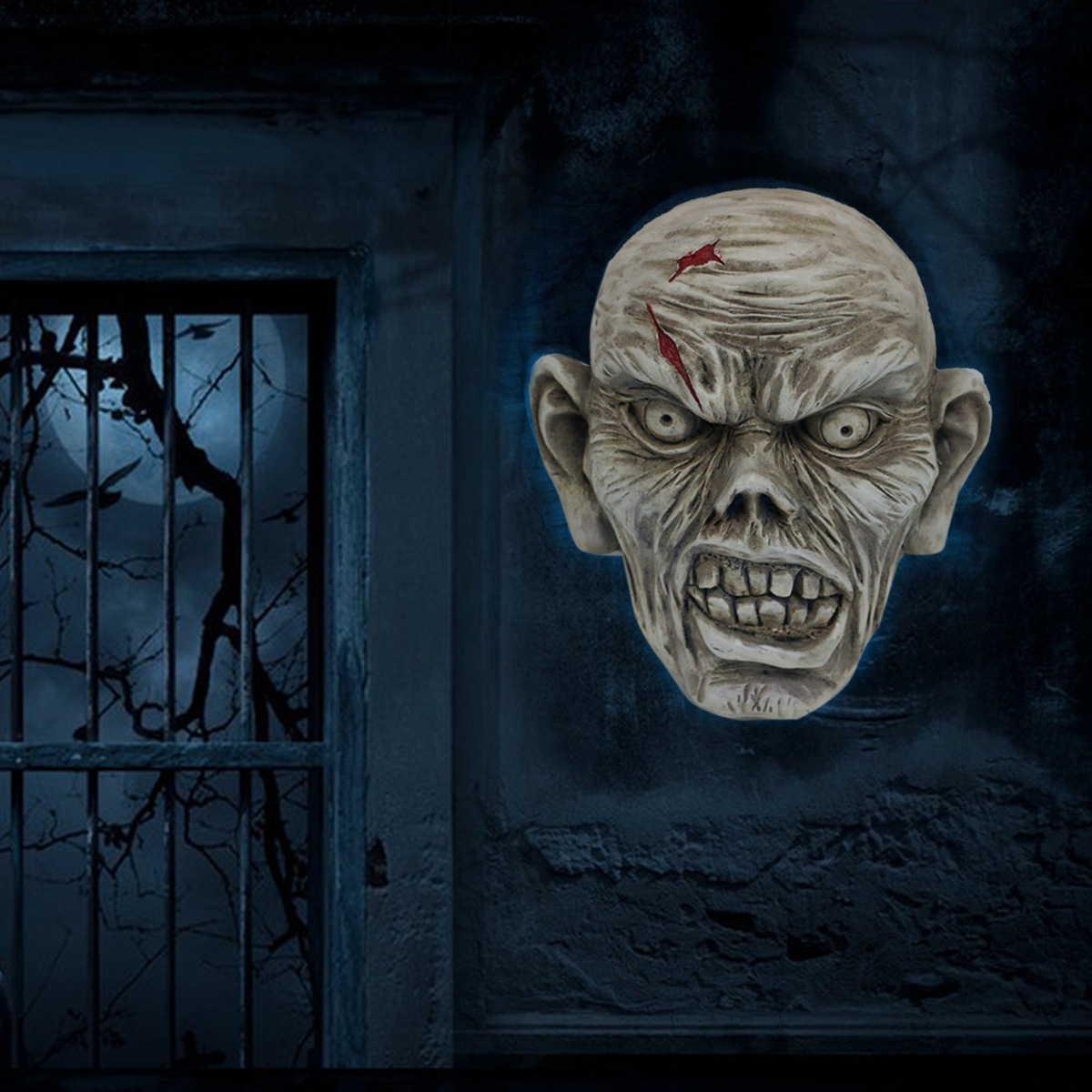 Simulation Zombie Skull Halloween Props Horror Ghost Head Bar Haunted House Chamber Atmosphere Arrangement Ornaments Dry