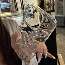 滴胶立体满钻蛇适用苹果16pro手机壳iPhone15/14promax女新款13软