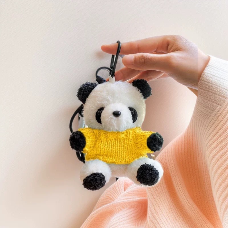 Caricatura panda peluche colgante oso espacial bolsa colgar decoración Wenchuang peluche muñeca llavero regalo para parejas