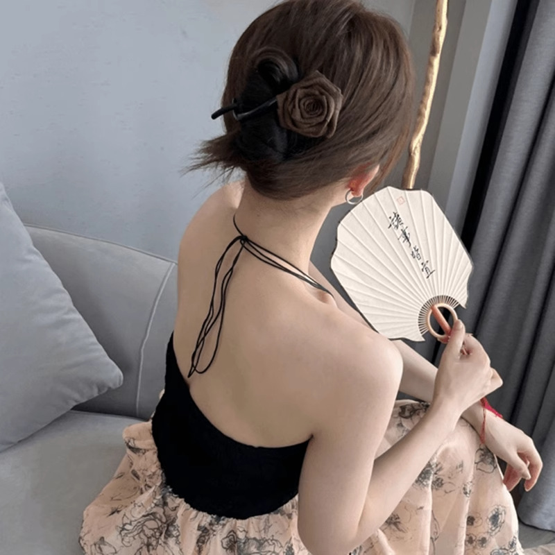 Una sensación de alto nivel de rosa de una palabra torcida clip de cabello detrás de la cabeza más clip de cabello de gran tamaño raspado clip de cabello de cabello de viento toque