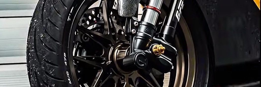Nine-Speed Shadow Wheel Hub Upgrades to Extreme Core Dual Disc Brake E-Front Bronze Color, Suitable for Modifying Niu GF with Forged Wheel Hubs