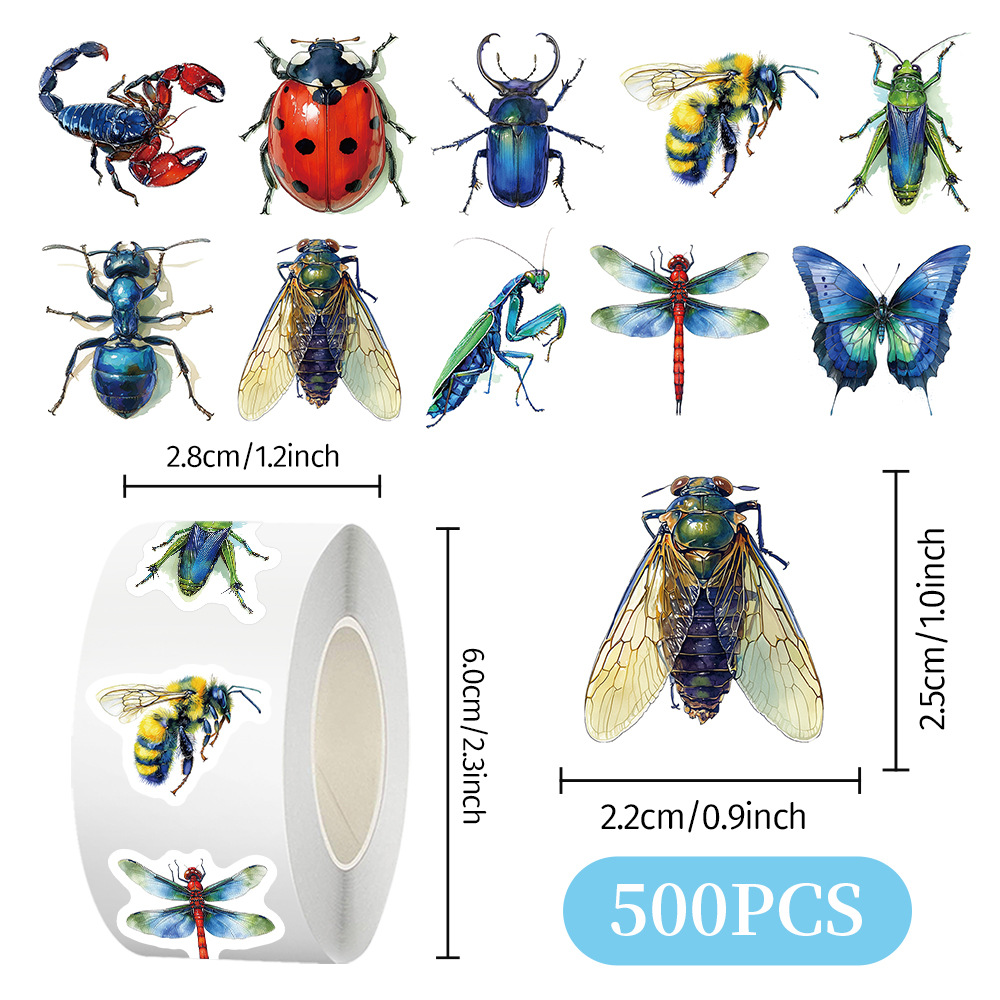 Cien tipos de dibujos animados pegatinas de animales rollo de recompensas para niños materiales didiy papelería cuaderno cinta adhesiva decoración