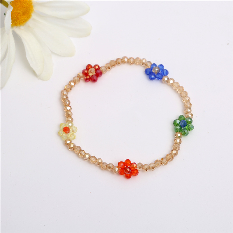 F2208001 香槟色小花水晶手链 2022.08.21.