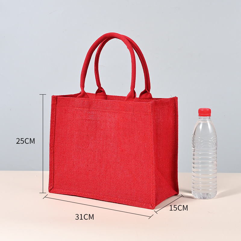 31 * 25 * 15 portátil, bolsas de lino rojas de ángulo recto
