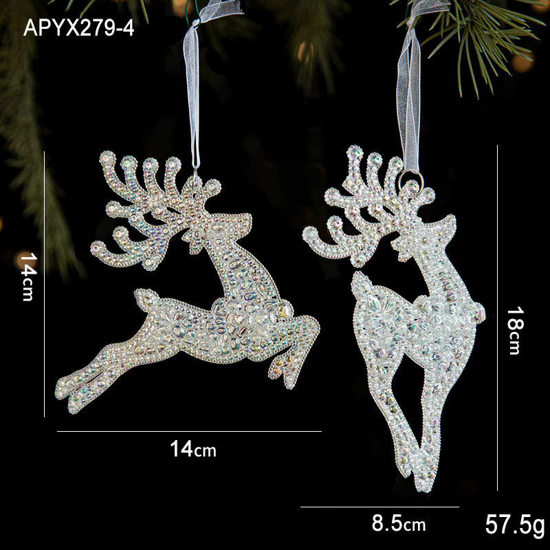 国境を越えた新しいクリスマス装飾品クリスマスツリー装飾アクリル飾り七彩透明氷晶ペンダント|undefined