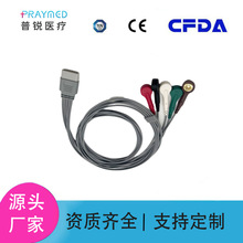 适用宝莱特Biolight BLT850 5导美标扣式动态心电导联线