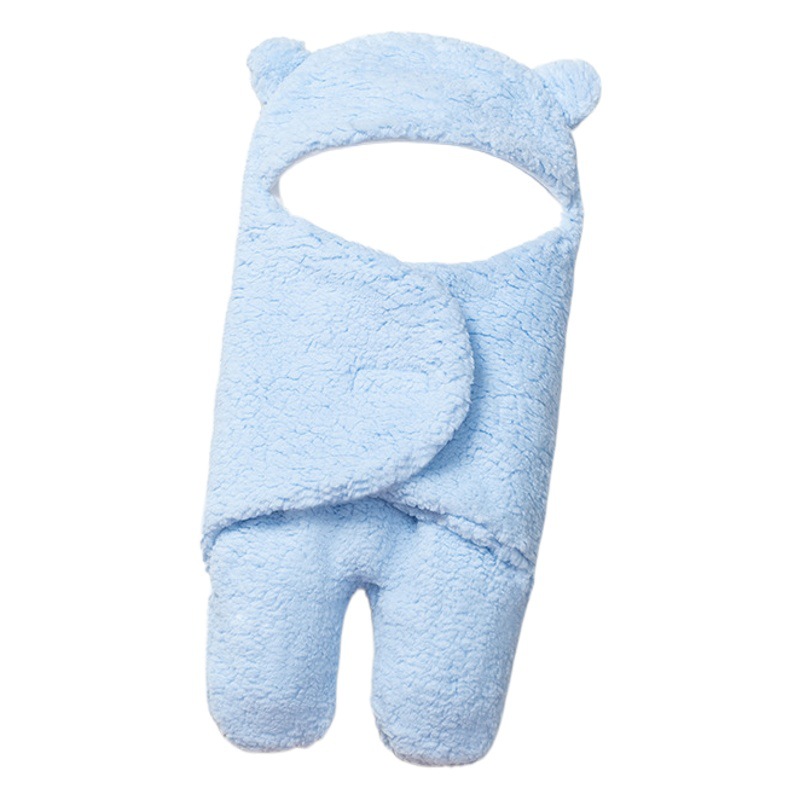 Baby plush sleeping bag newborn autumn and winter baby anti-shock swaddling infant lambswool Yao fleece quilt