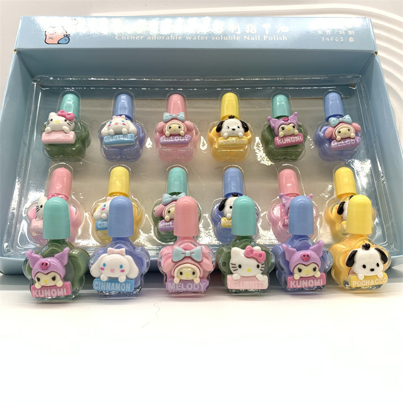 Comercio exterior Sanrio coolomi pasta tridimensional esmalte de uñas a base de agua meilti perro de oreja grande a base de agua peeling esmalte de uñas lote