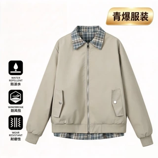 跨境翻领外套男女情侣春秋季新款美式覆古潮牌高级感痞帅工装夹克