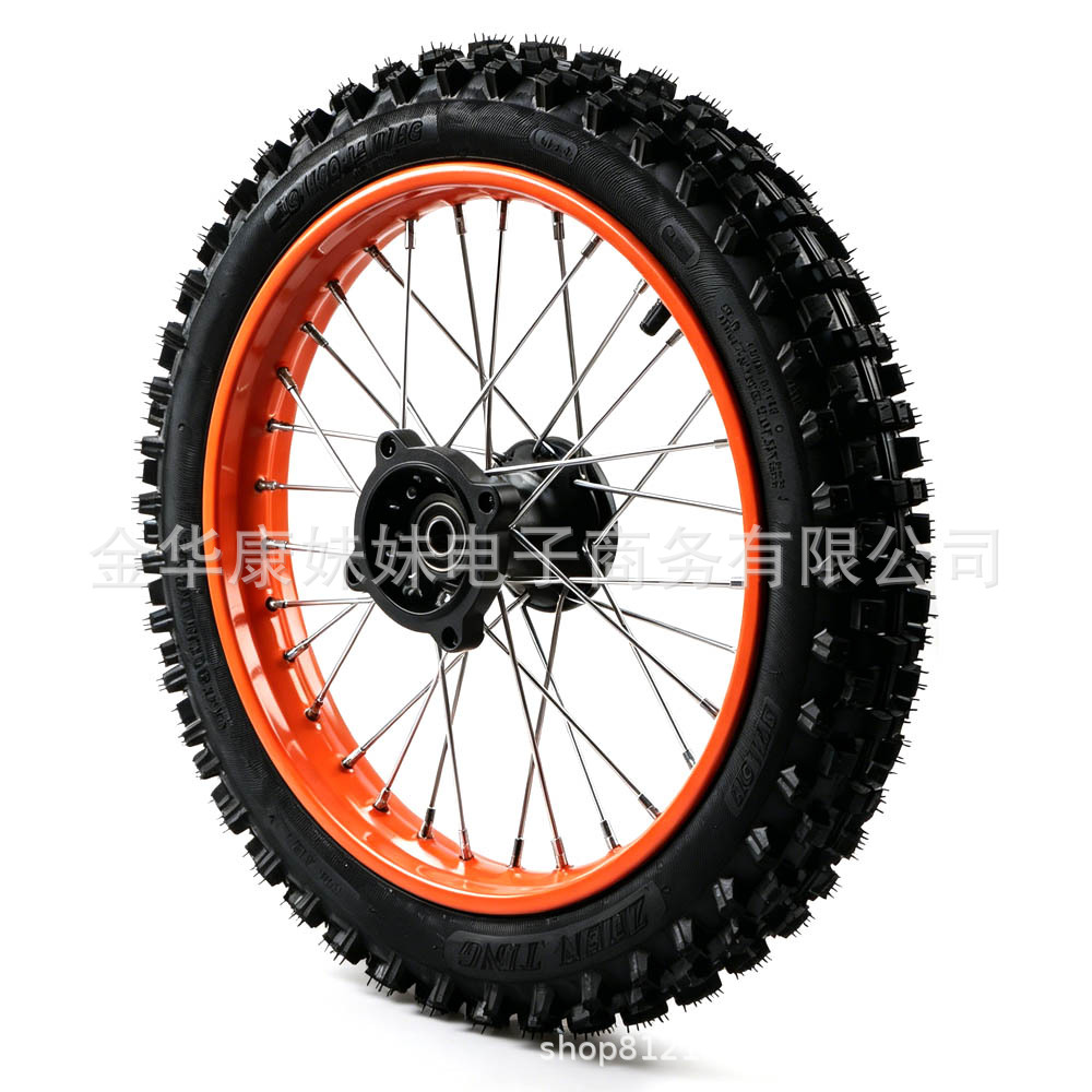 Off-Road Motorcycle Front Wheel Orange 60/10014 C Butterfly, Suitable for Off-Road Electric Motorcycles, Off-Road Motorcycles