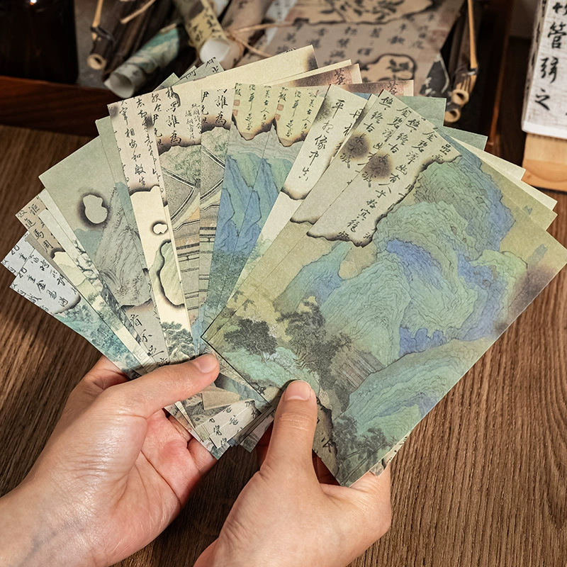 Серия книг с ароматом чернил из китайской бумаги, древний стиль, обожжённый текст, декоративная основа для журнала с бабочками