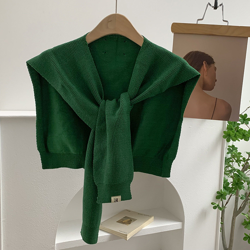 Chal de punto coreano nuevo hombro de oficina de color sólido aire acondicionado habitación exterior para proteger el cuello bufandas cálidas moda exterior