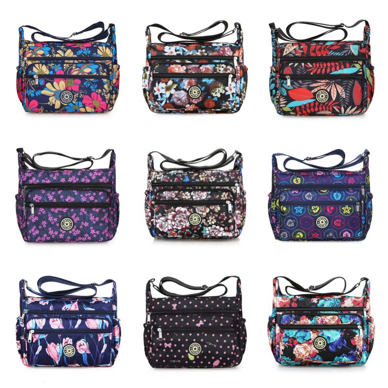 New large-capacity messenger bag stall bag manufacturers wholesale middle-aged and elderly mother bag shoulder bag Oxford flower cloth bag