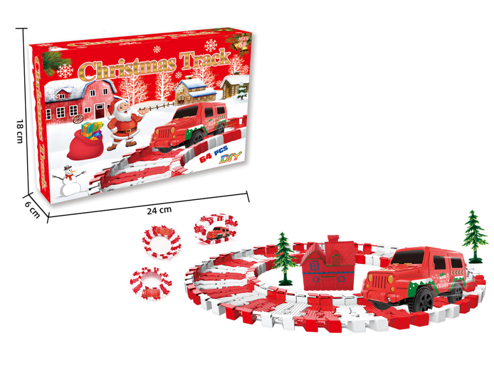 Amazon Niños Mini Electric Old Tracks Tren de Navidad Montaña rusa de luces Mini Carro de Navidad