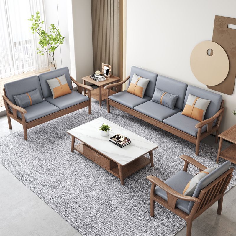 冬夏两用沙发北欧家用客厅小户型沙发全套三位沙发组合新中式实木