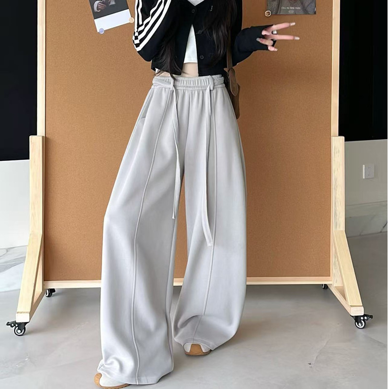 复古弯刀裤女2025年新款琥珀流光风口袋宽松显瘦百搭阔腿裤子卫裤|undefined