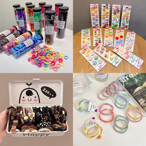 Hair tie for girls, selected best-selling hot trendy high elasticity colorful rubber band craft hair tie from Yiwu