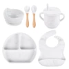 Y1 Smile Face Date+Silicone Bowl+Deldoor Pocket+Woodpower Spoon Fork+Plant Cup