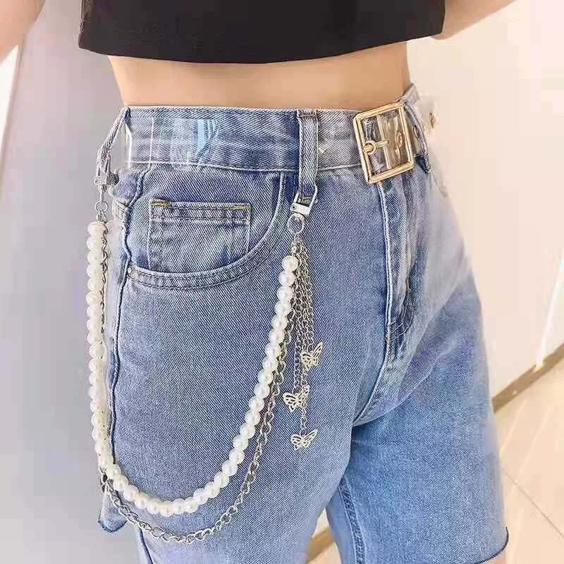 Retro accessory, chain from pearl, pendant with tassels, European style, punk style, simple and elegant design, wholesale