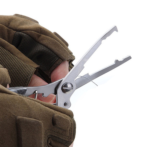 Curved mouth fish control hook opener, stainless steel lure pliers, multi-functional eagle mouth fishing pliers, powerful horsefish line cutter