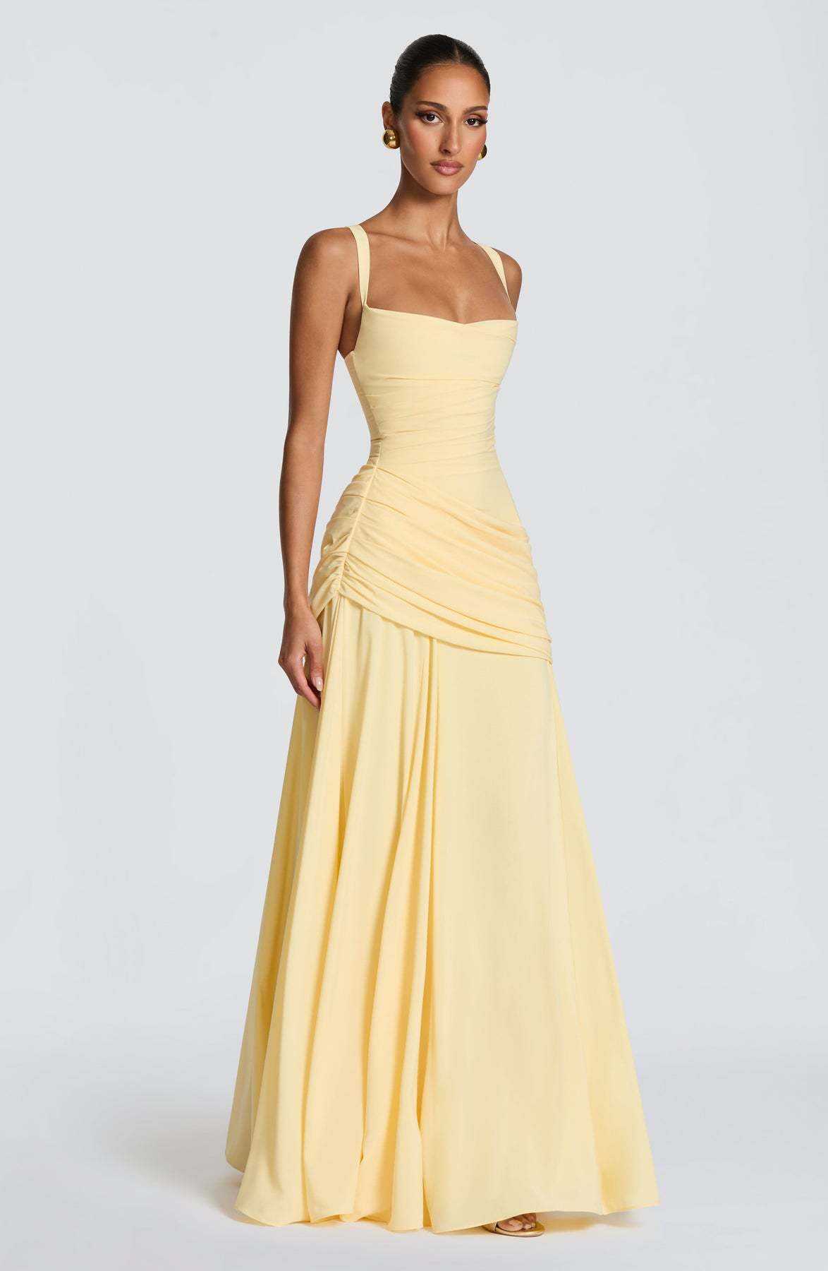 Women's Clothing High-Waisted Pleated Dress Elegant Resort Style Square Neck A-Line Full Skirt Spring For Formal & Casual For Women_ecoleips.com