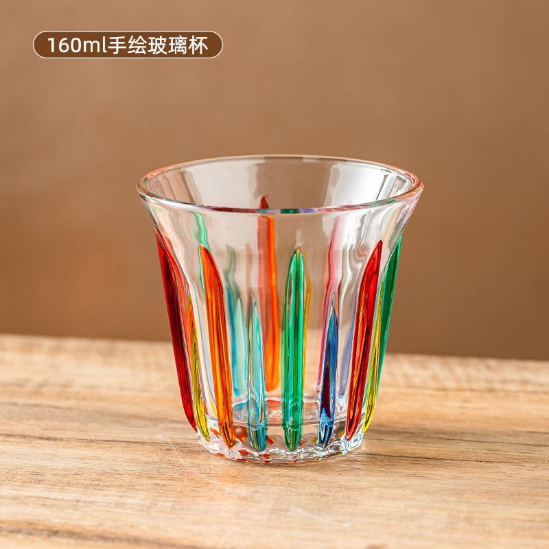 Taza de café pintada vidrio templado pintado a mano bombarderos americanos coloridos retrógrados transparentes sucios Latte Australia