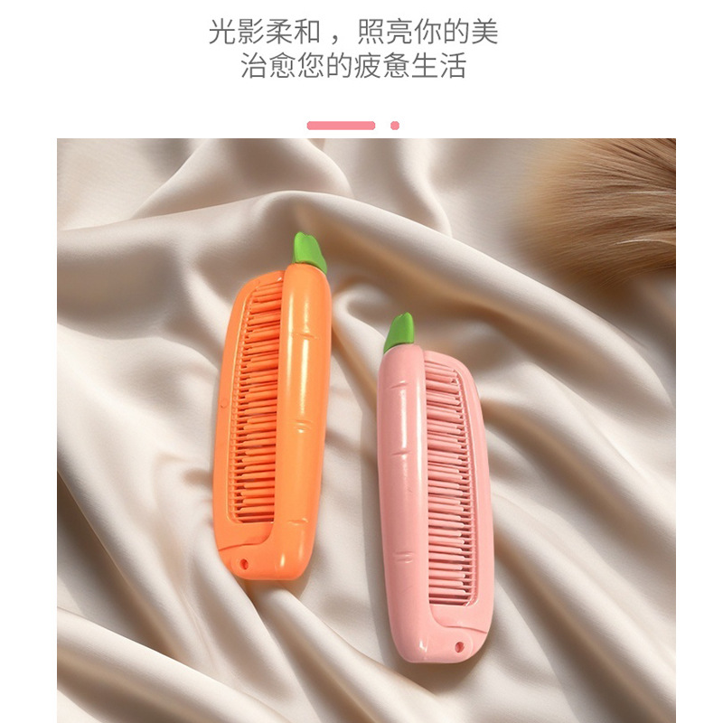 Peines de peinado herméticos plegables niños dibujos animados zanahoria peinado recto doble uso peinado portátil herramientas de peluquería peine de plástico